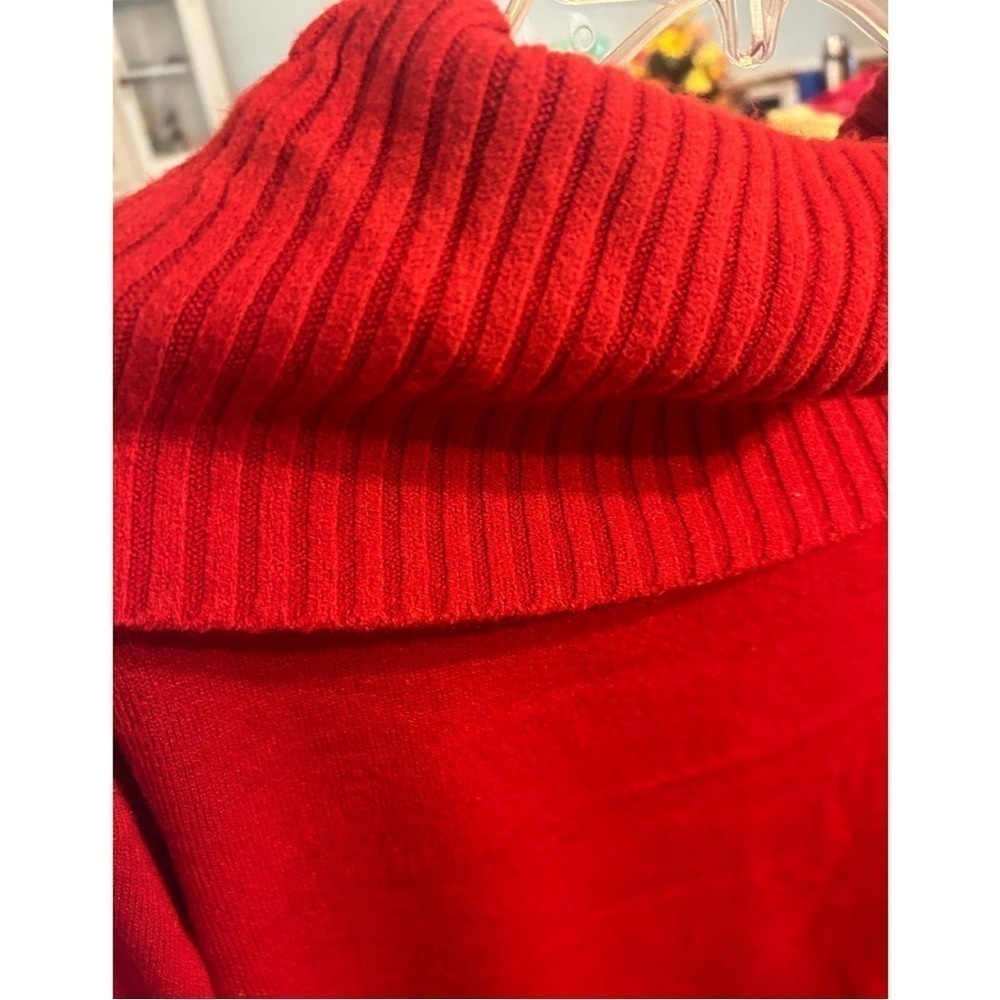 Womens Petite Large Knit Sweater Red Pullover Long Sleeve Top Norton McNaughton - Picture 7 of 9